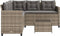 vidaXL - Tuinbank - met - tafel - en - kussens - L-vormig - poly - rattan - grijs