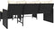 vidaXL - Tuinbank - met - tafel - en - kussens - L-vormig - poly - rattan - zwart
