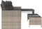 vidaXL - Tuinbank - met - tafel - en - kussens - L-vormig - poly - rattan - lichtgrijs