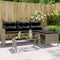 vidaXL - Tuinbank - met - tafel - en - kussens - L-vormig - poly - rattan - grijs