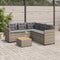 vidaXL - Tuinbank - met - tafel - en - kussens - L-vormig - poly - rattan - grijs