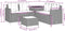 vidaXL - Tuinbank - met - tafel - en - kussens - L-vormig - poly - rattan - lichtgrijs