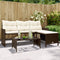vidaXL - Tuinbank - met - tafel - en - kussens - L-vormig - poly - rattan - bruin