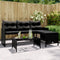 vidaXL - Tuinbank - met - tafel - en - kussens - L-vormig - poly - rattan - zwart