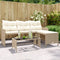 vidaXL - Tuinbank - met - tafel - en - kussens - L-vormig - poly - rattan - beige