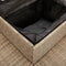 vidaXL - Tuinbank - met - tafel - en - kussens - L-vormig - poly - rattan - beige