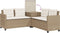vidaXL - Tuinbank - met - tafel - en - kussens - L-vormig - poly - rattan - beige