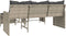 vidaXL - Tuinbank - met - tafel - en - kussens - L-vormig - poly - rattan - lichtgrijs