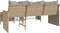 vidaXL - Tuinbank - met - tafel - en - kussens - L-vormig - poly - rattan - beige