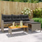 vidaXL - Tuinbank - met - tafel - en - kussens - L-vormig - poly - rattan - grijs