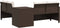 vidaXL - Tuinbank - met - tafel - en - kussens - L-vormig - poly - rattan - bruin