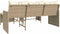 vidaXL - Tuinbank - met - tafel - en - kussens - L-vormig - poly - rattan - beige