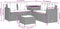 vidaXL - Tuinbank - met - tafel - en - kussens - L-vormig - poly - rattan - beige