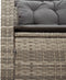 vidaXL - Tuinbank - met - tafel - en - kussens - L-vormig - poly - rattan - grijs