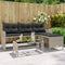 vidaXL - Tuinbank - met - tafel - en - kussens - L-vormig - poly - rattan - lichtgrijs