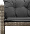 vidaXL - Tuinbank - met - tafel - en - kussens - L-vormig - poly - rattan - grijs
