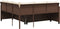 vidaXL - Tuinbank - met - tafel - en - kussens - L-vormig - poly - rattan - bruin