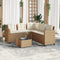 vidaXL - Tuinbank - met - tafel - en - kussens - L-vormig - poly - rattan - beige