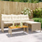 vidaXL - Tuinbank - met - tafel - en - kussens - L-vormig - poly - rattan - beige