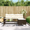 vidaXL - Tuinbank - met - tafel - en - kussens - L-vormig - poly - rattan - bruin