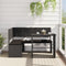 vidaXL - Tuinbank - met - tafel - en - kussens - L-vormig - poly - rattan - zwart