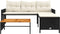 vidaXL - Tuinbank - met - tafel - en - kussens - L-vormig - poly - rattan - zwart