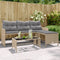 vidaXL - Tuinbank - met - tafel - en - kussens - L-vormig - poly - rattan - beige