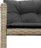 vidaXL - Tuinbank - met - tafel - en - kussens - L-vormig - poly - rattan - lichtgrijs