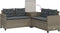 vidaXL - Tuinbank - met - tafel - en - kussens - L-vormig - poly - rattan - grijs
