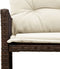 vidaXL - Tuinbank - met - tafel - en - kussens - L-vormig - poly - rattan - bruin