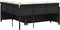 vidaXL - Tuinbank - met - tafel - en - kussens - L-vormig - poly - rattan - zwart
