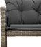 vidaXL - Tuinbank - met - tafel - en - kussens - L-vormig - poly - rattan - grijs