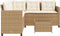 vidaXL - Tuinbank - met - tafel - en - kussens - L-vormig - poly - rattan - beige