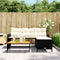 vidaXL - Tuinbank - met - tafel - en - kussens - L-vormig - poly - rattan - zwart