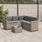 vidaXL - Tuinbank - met - tafel - en - kussens - L-vormig - poly - rattan - grijs