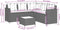 vidaXL - Tuinbank - met - tafel - en - kussens - L-vormig - poly - rattan - bruin