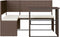 vidaXL - Tuinbank - met - tafel - en - kussens - L-vormig - poly - rattan - bruin
