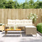 vidaXL - Tuinbank - met - tafel - en - kussens - L-vormig - poly - rattan - beige
