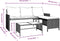 vidaXL - Tuinbank - met - tafel - en - kussens - L-vormig - poly - rattan - zwart