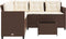 vidaXL - Tuinbank - met - tafel - en - kussens - L-vormig - poly - rattan - bruin