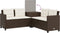 vidaXL - Tuinbank - met - tafel - en - kussens - L-vormig - poly - rattan - bruin