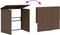 vidaXL - Tuinbank - met - tafel - en - kussens - L-vormig - poly - rattan - bruin