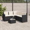 vidaXL - Tuinbank - met - tafel - en - kussens - L-vormig - poly - rattan - zwart