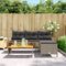 vidaXL - Tuinbank - met - tafel - en - kussens - L-vormig - poly - rattan - grijs