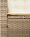 vidaXL - Tuinbank - met - tafel - en - kussens - L-vormig - poly - rattan - beige
