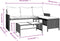 vidaXL - Tuinbank - met - tafel - en - kussens - L-vormig - poly - rattan - beige