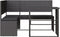vidaXL - Tuinbank - met - tafel - en - kussens - L-vormig - poly - rattan - zwart