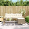 vidaXL - Tuinbank - met - tafel - en - kussens - L-vormig - poly - rattan - beige