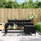 vidaXL - Tuinbank - met - tafel - en - kussens - L-vormig - poly - rattan - zwart