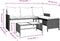 vidaXL - Tuinbank - met - tafel - en - kussens - L-vormig - poly - rattan - lichtgrijs
